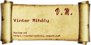 Vinter Mihály névjegykártya
